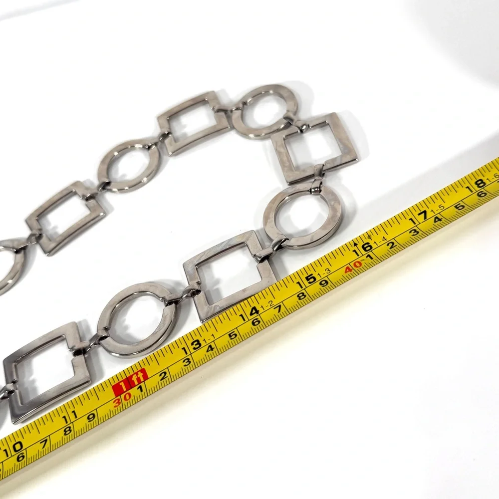 Silver Geometric Link Belt
